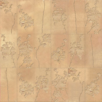 Mosaic House Moroccan tile CH_Vine 14 Natural, Unglazed, Terracotta  chiseled field 
